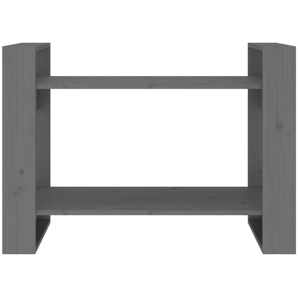 vidaXL 2 Shelf Grey Solid Pine Wood Bookcase Image 5