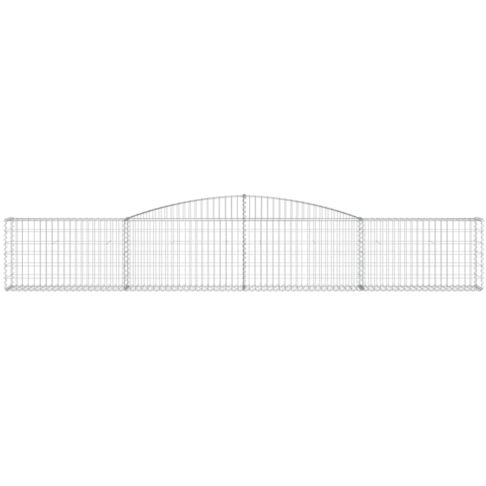 vidaXL Silver Galvanised Iron Arched Gabion Basket 400 x 30 x 60/80cm 4 Pack Image 2