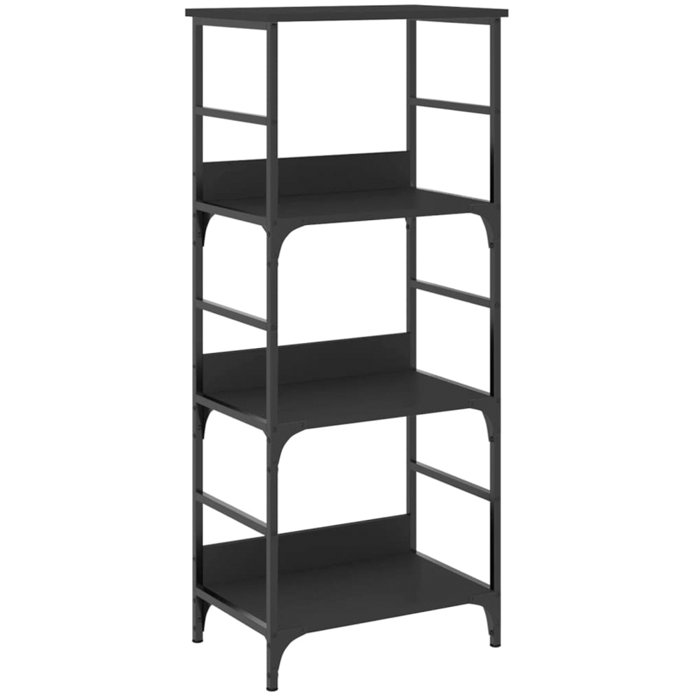 vidaXL 3 Open Shelf Black Bookshelf Image 2