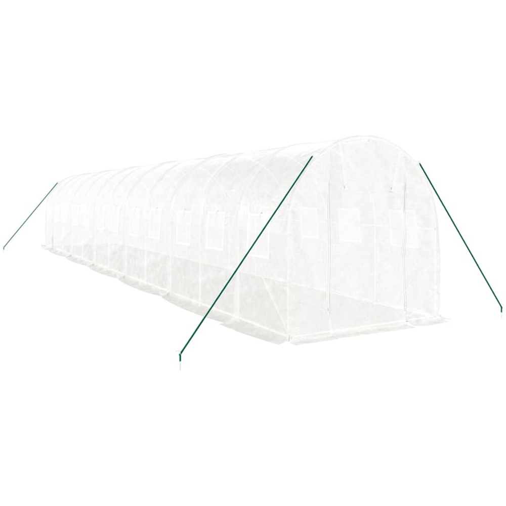 vidaXL White Polyethylene Galvanised Steel Frame 39.7 x 6.5ft Greenhouse Image 2