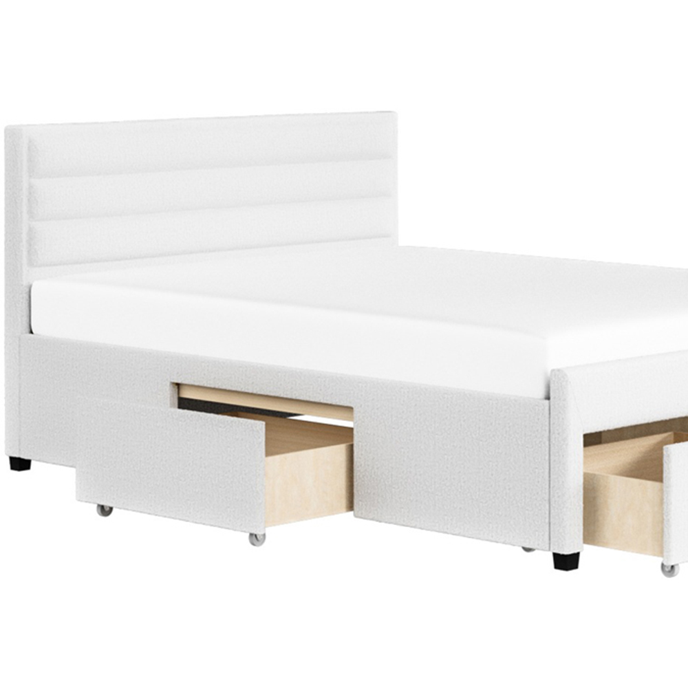 Flair Heybrook Double Cream Boucle 4 Drawer Bed Image 4