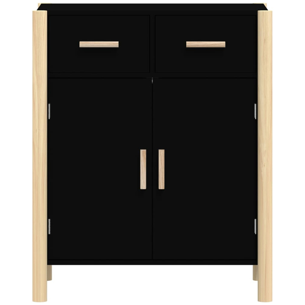 vidaXL 2 Door 2 Drawer Black Wooden Sideboard Image 5
