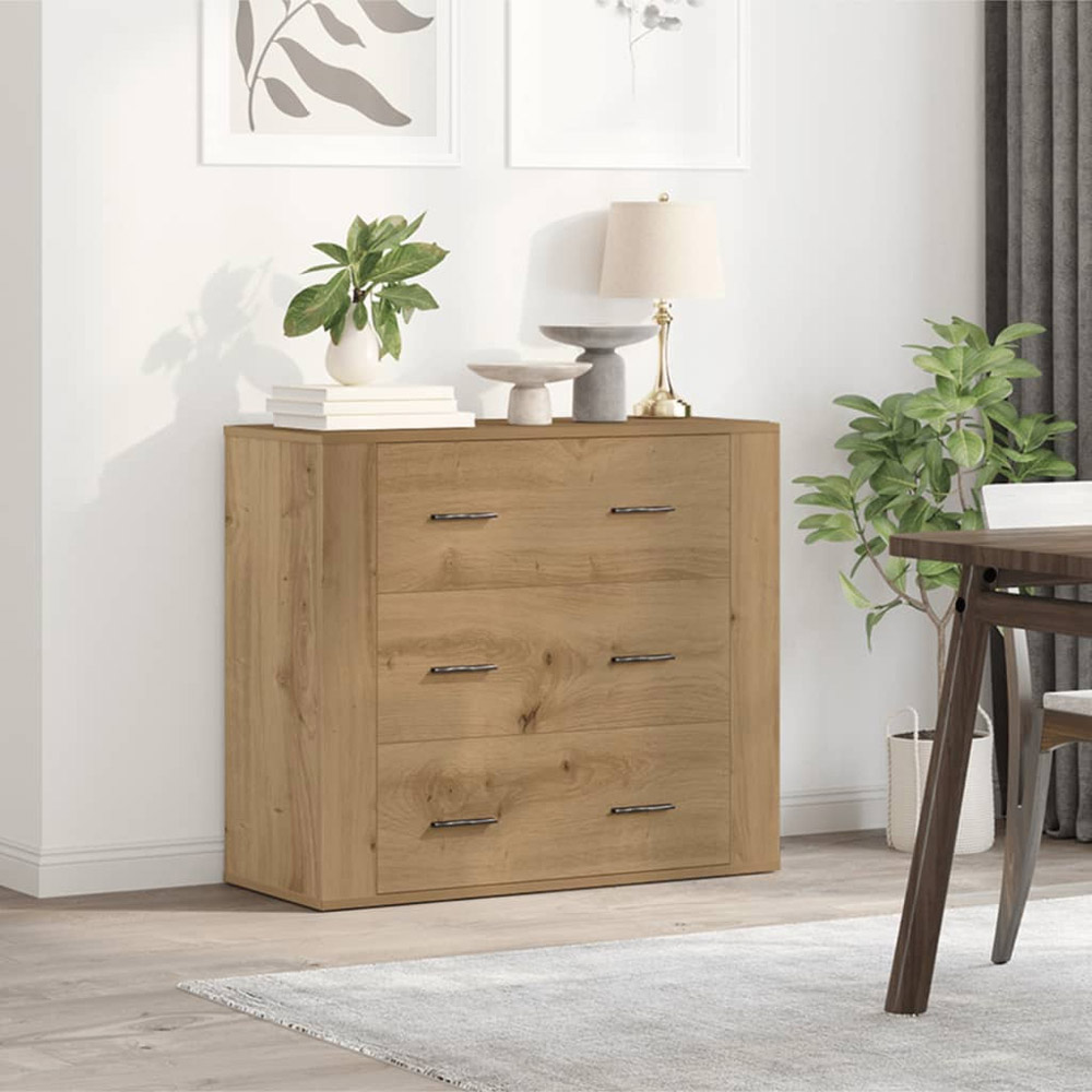 vidaXL 3 Drawer Artisan Oak Large Sideboard Image 3