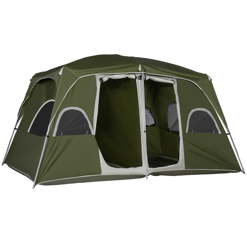 Outsunny 4-8 Person Waterproof Camping Tent Green Image 1