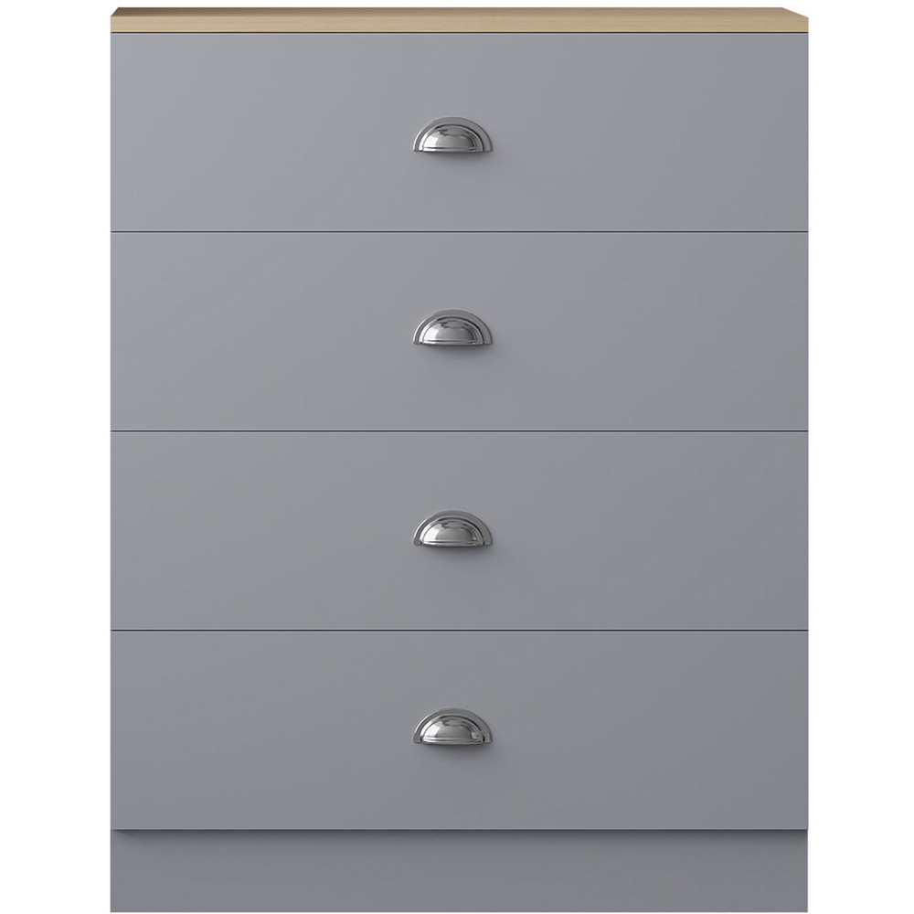 FWStyle Esher 4 Drawer Grey Oak Chest of Drawer Image 3