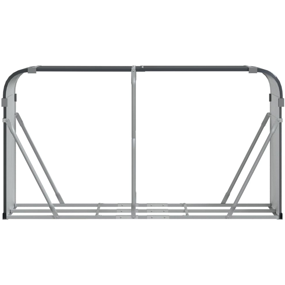 vidaXL Anthracite Galvanised Steel Firewood Log Holder 100 x 180 x 45cm Image 3