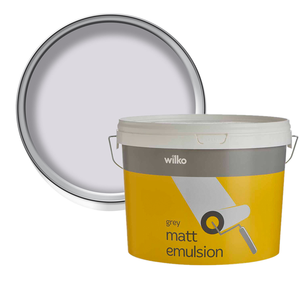 Wilko Walls and Ceiling Grey Matt Emulsion Paint 10L Image 1