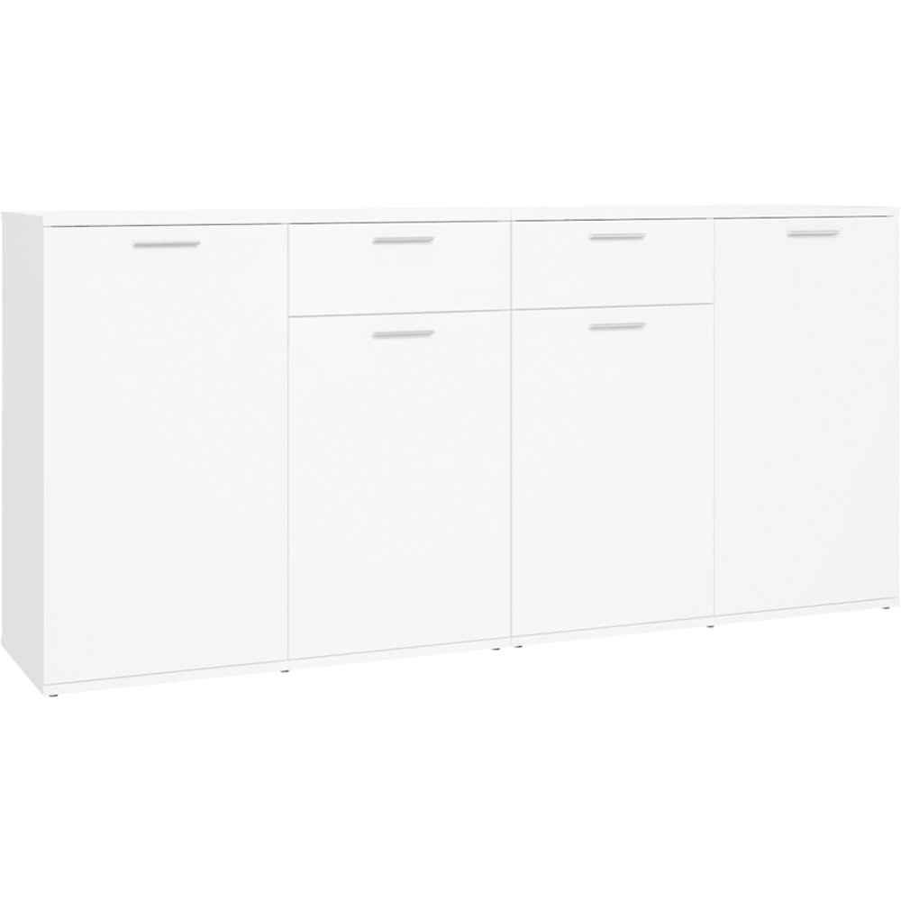 vidaXL 2 Door Single Drawer White Sideboard Set of 2 Image 2