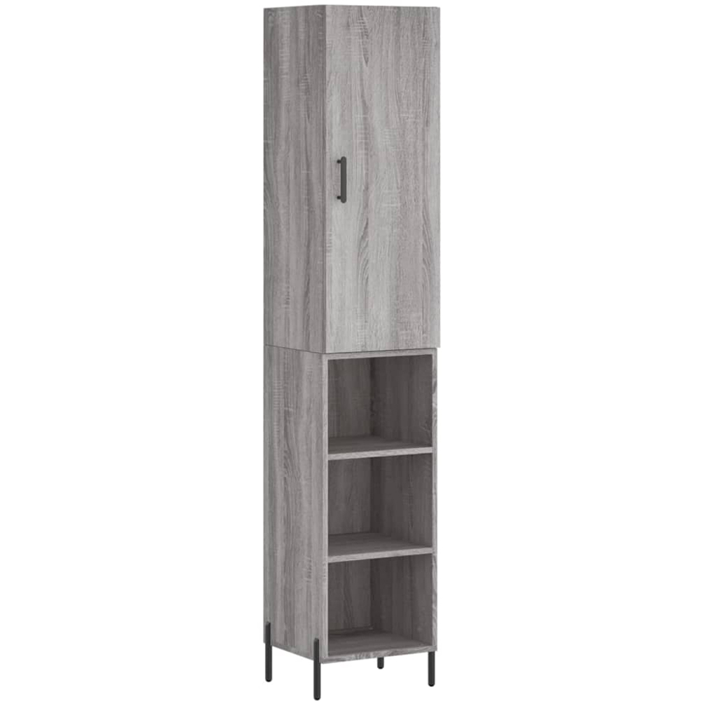 vidaXL Single Door 3 Shelf Grey Sonoma Highboard Image 2