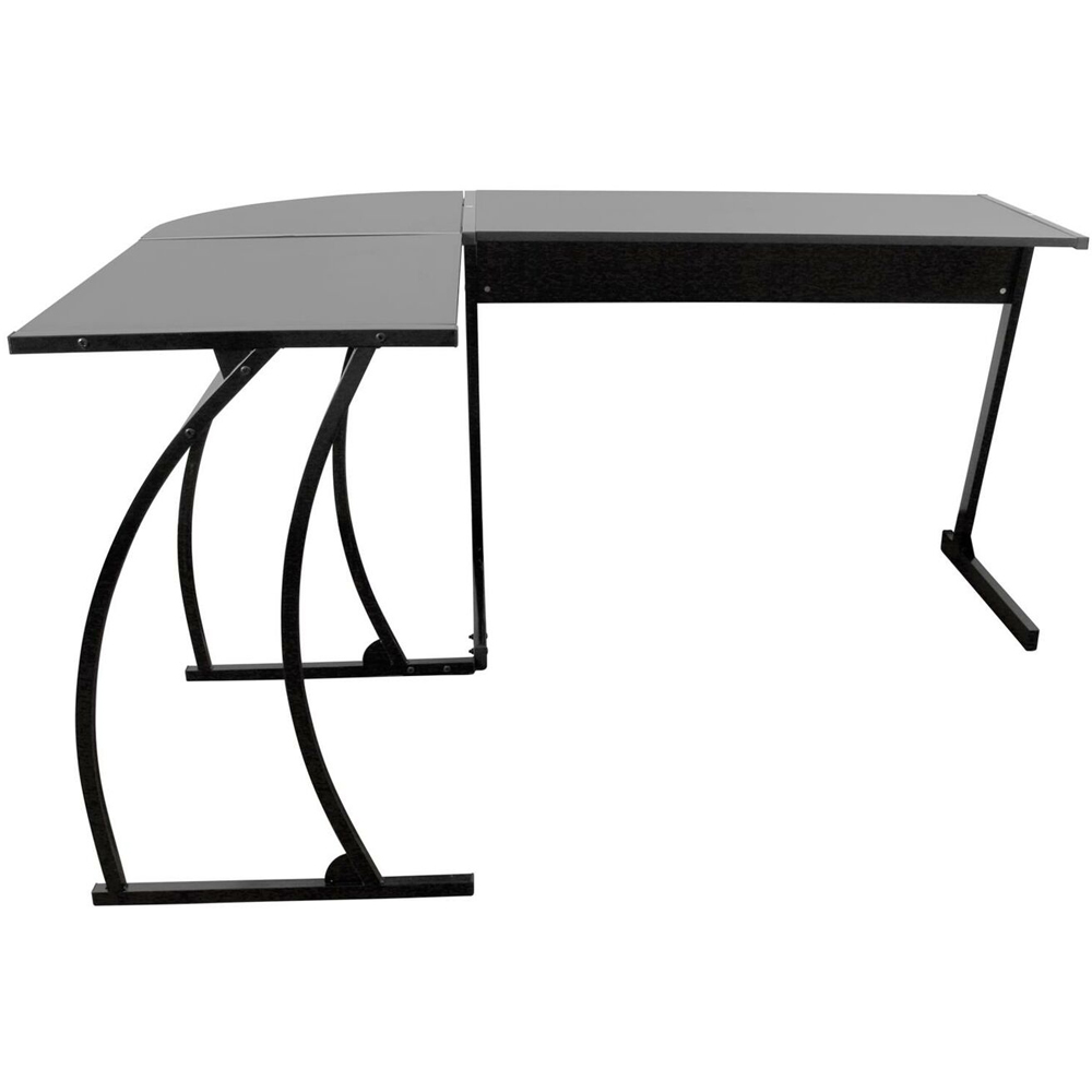 Eurotrade L Shape Wooden Computer Desk Black Image 3
