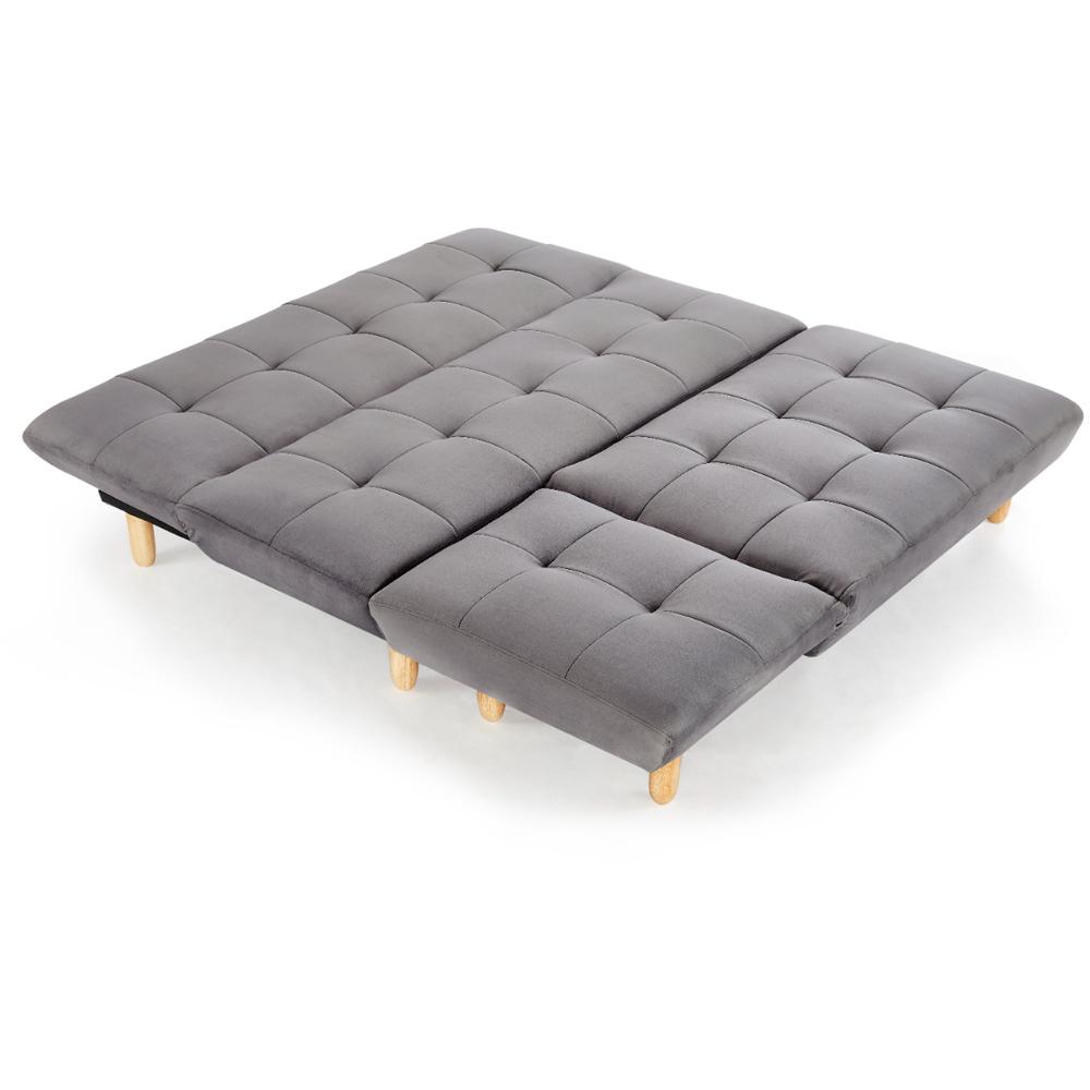 Home Detail Morgan Double Sleeper Grey Velvet Sofa Bed with Chaise Image 3