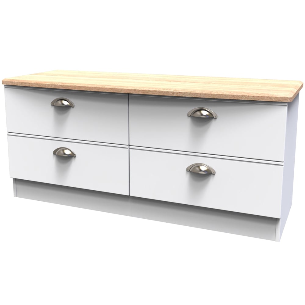 Crowndale Victoria 4 Drawer White Ash and Oak Bedbox Image 4