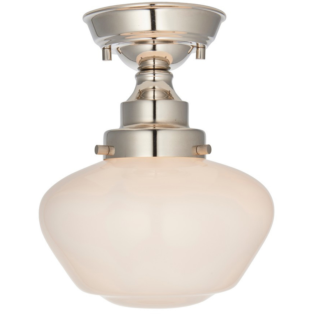 Merano Finale Bright Nickel Plate Opal Glass Semi Flush Ceiling Light Image 3
