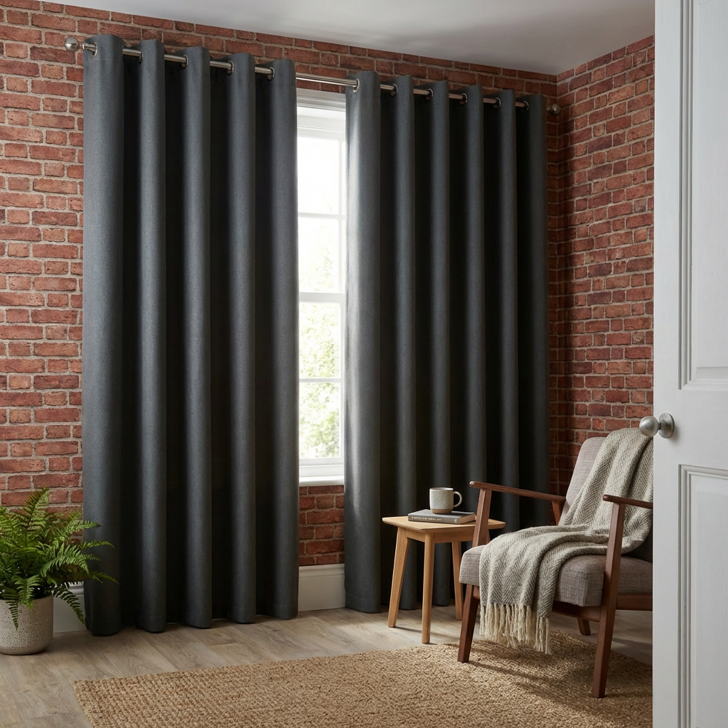 Linden Washable Blackout CurtainCharcoal137cm168cm Image 7