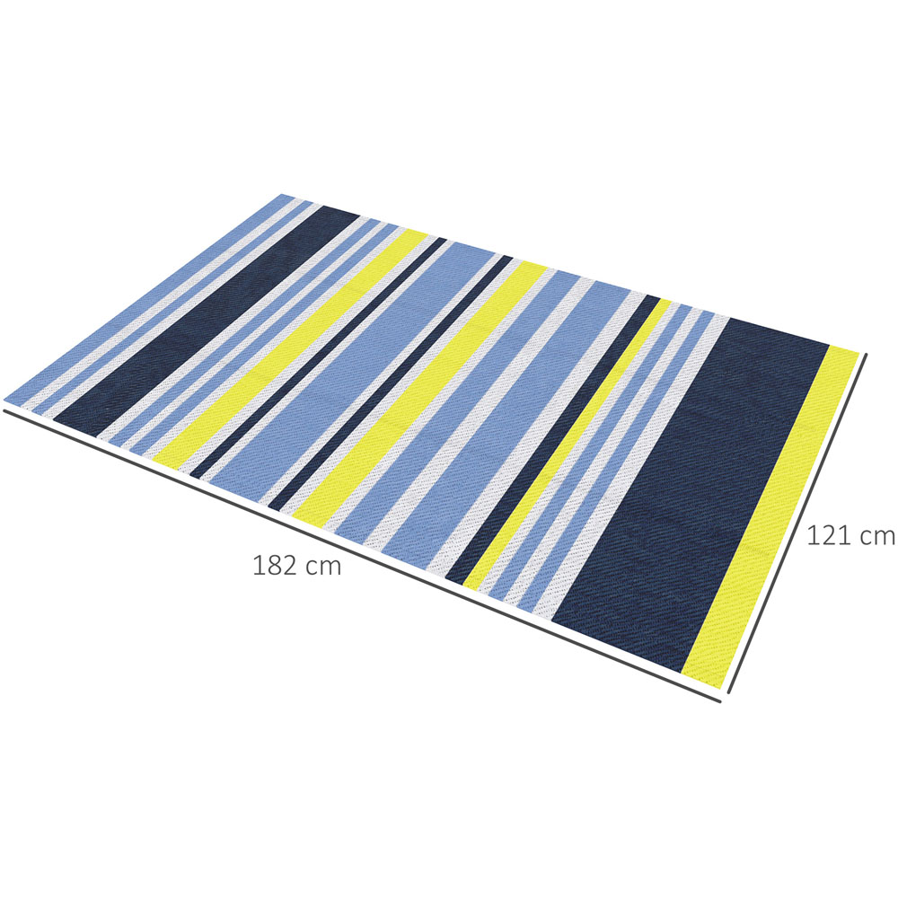 Outsunny Multicoloured Stripe Reversible Outdoor Rug 121 x 182cm Image 4
