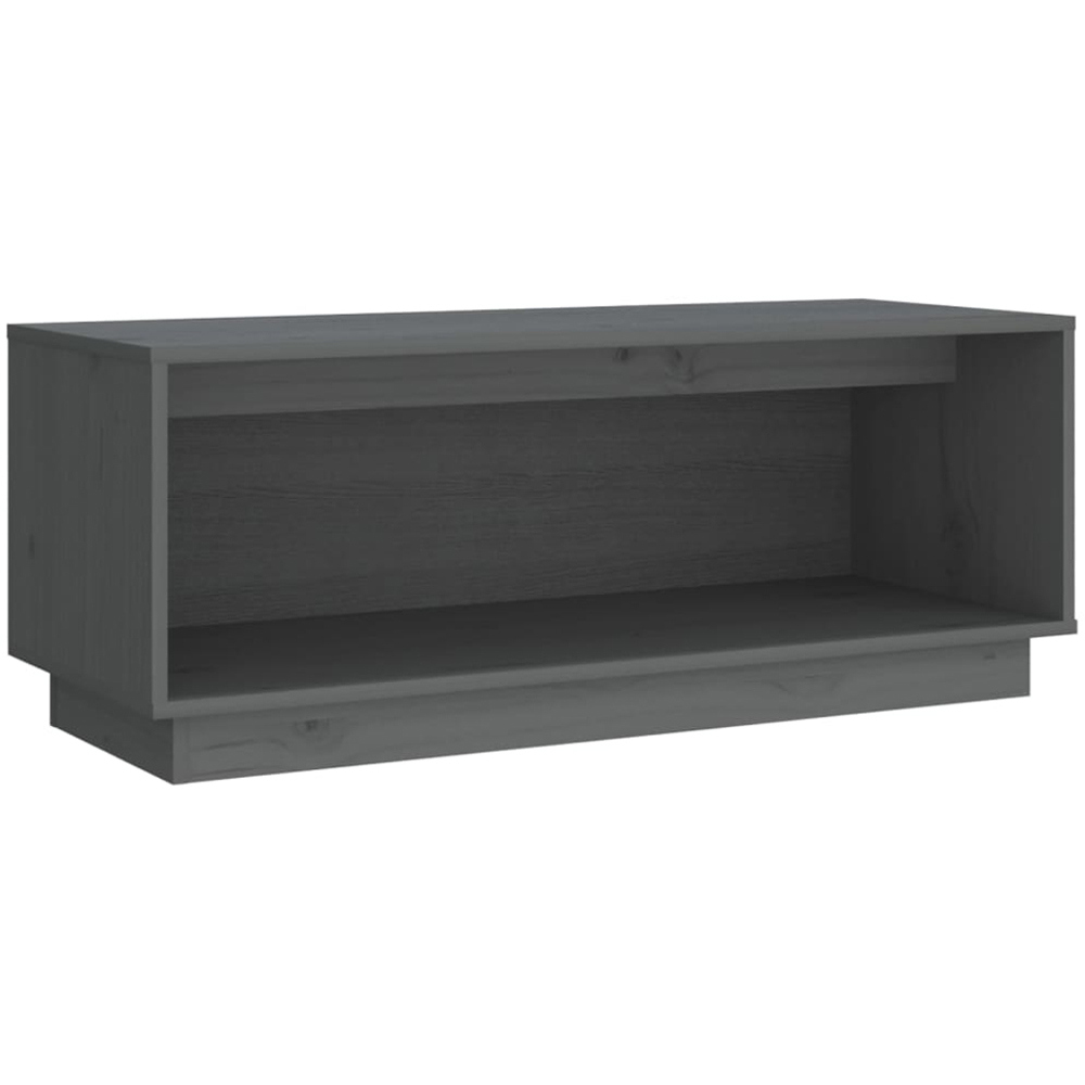 vidaXL Single Shelf Grey Solid Pine Wood TV Cabinet Image 2