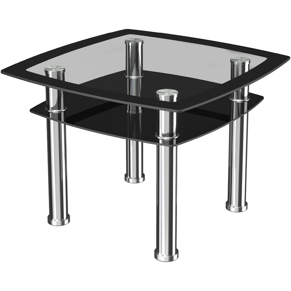 AVF Black Glass and Chrome Lamp Table Image 2