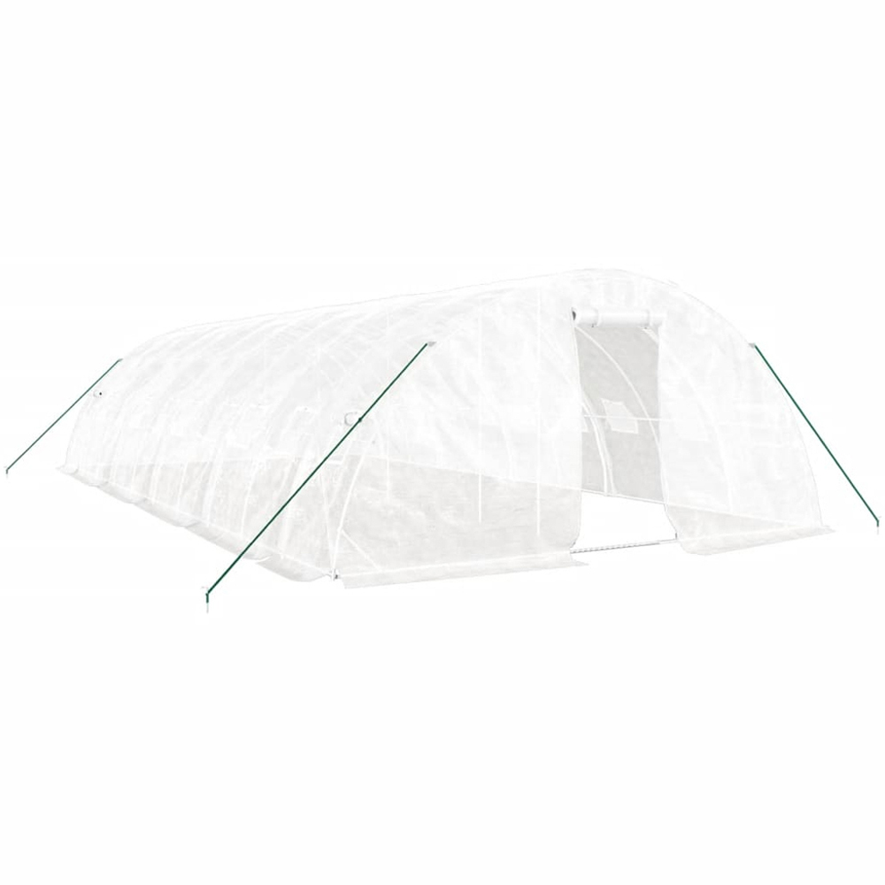 vidaXL White Polyethylene Galvanised Steel Frame 32.8 x 16.4ft Greenhouse Image 1