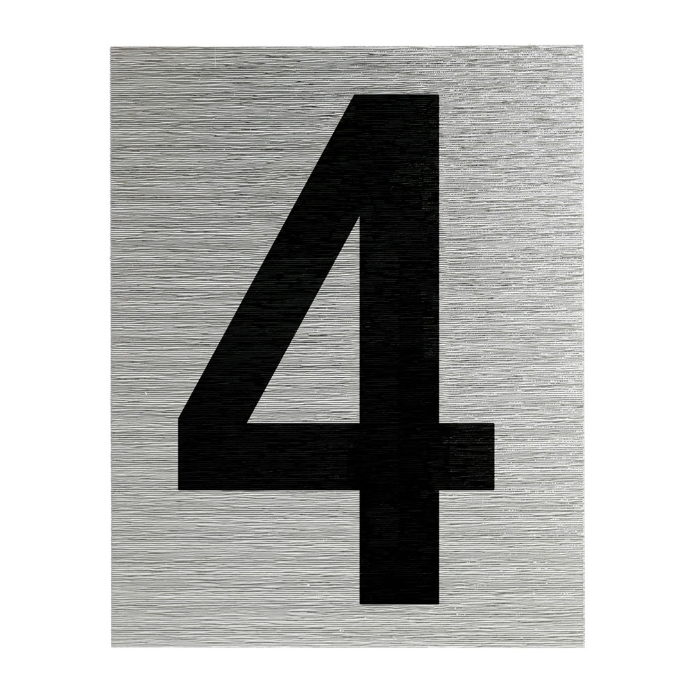 Wilko Numeral 4 Polished Chrome Effect 75mm Image