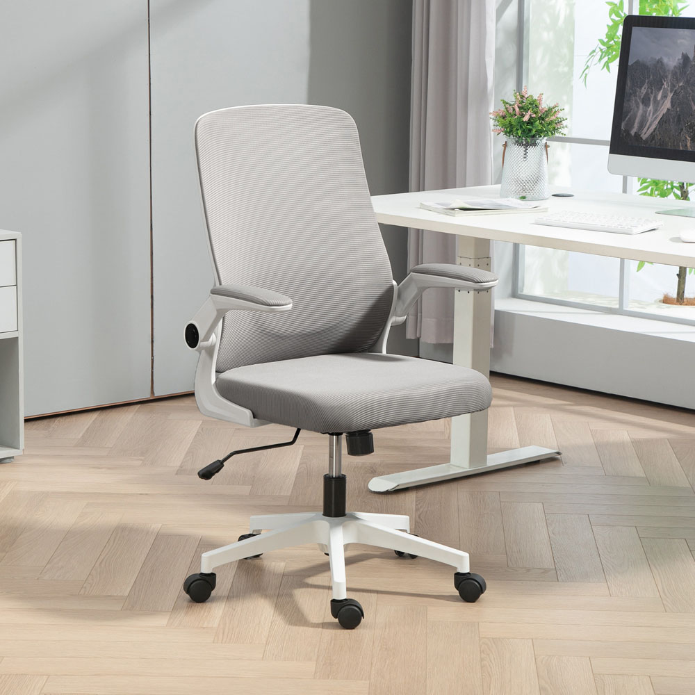 Portland Grey Mesh Tilting Office Desk Chair with Lumbar Support Image 3