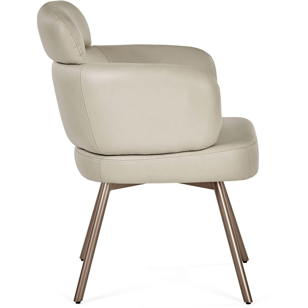 Julian Bowen Callisto Set of 2 Beige Faux Leather Swivel Dining Chair Image 3