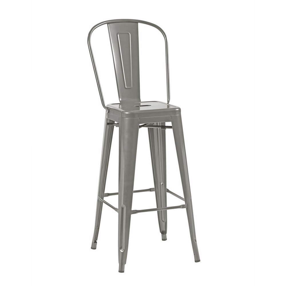 FWStyle Silver Gloss Metal Bar Chair 4 Pack Image 2