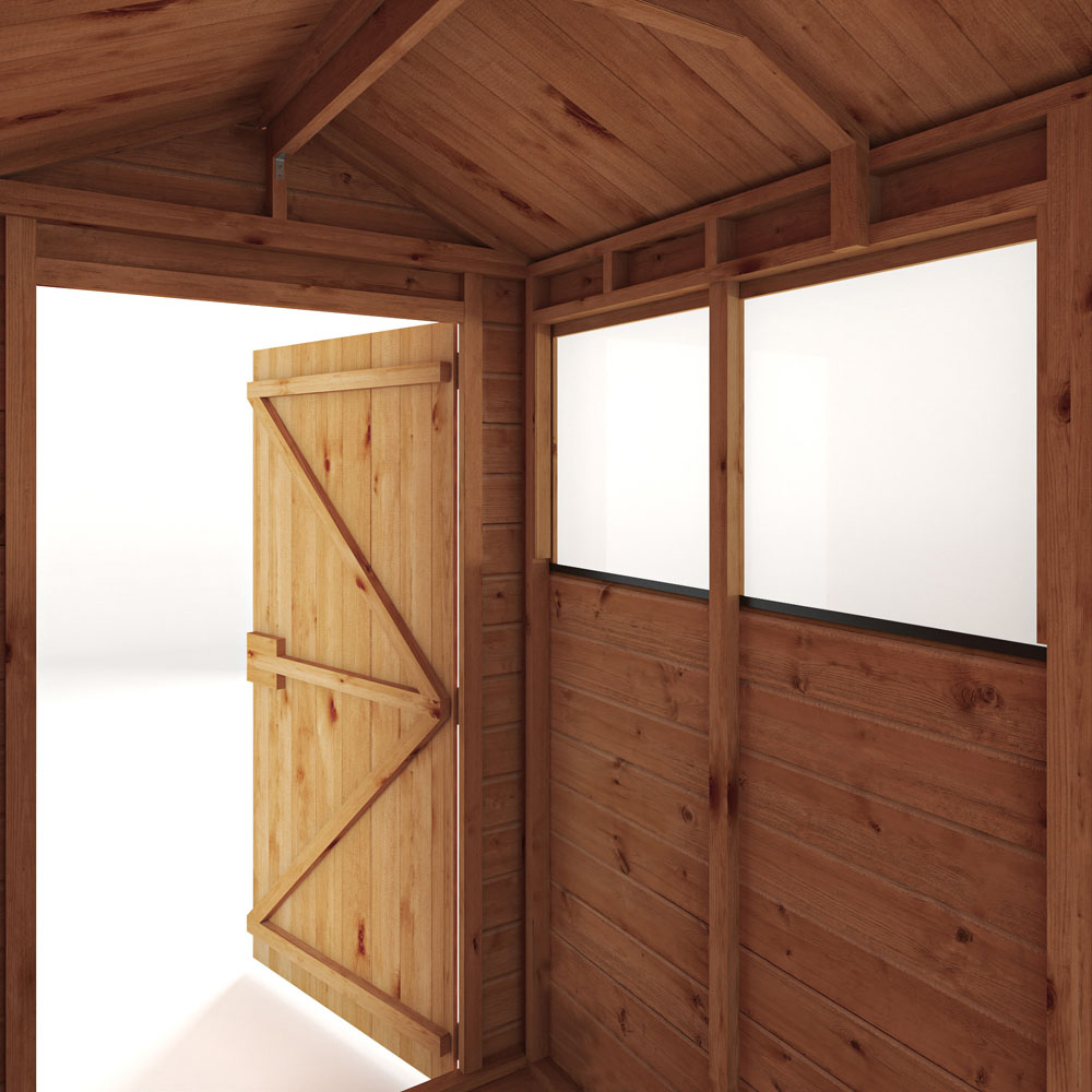 Mercia Woodsman 6 x 4ft Shiplap Glass Apex Shed Image 7