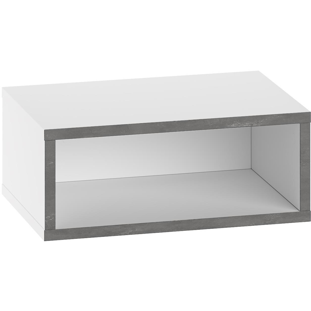 Decortie Brik Single Shelf White Wall Mounted Bedside Table with Night Light Image 2