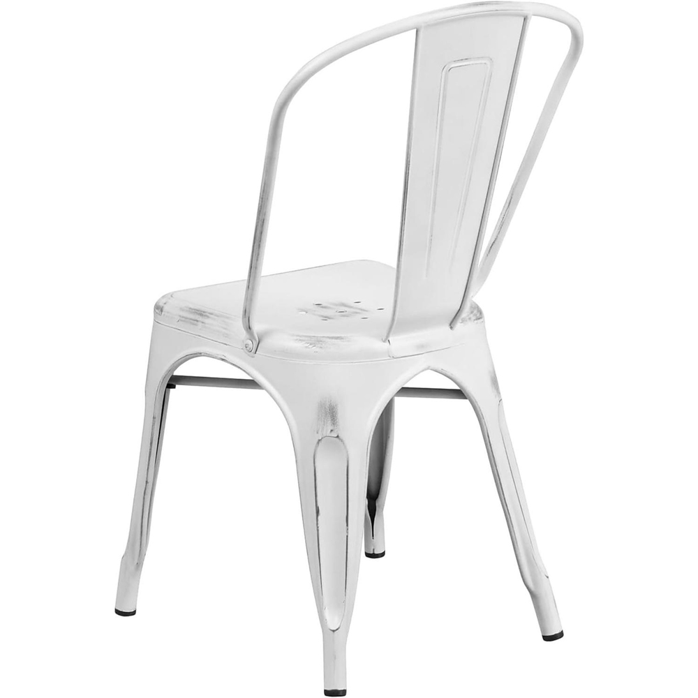 FWStyle Set of 4 White Assembled Steel Chairs Image 4