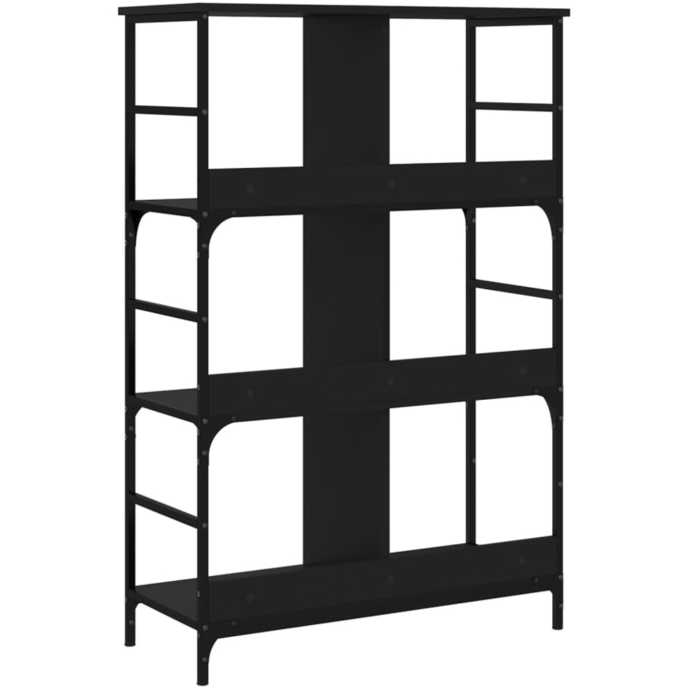 vidaXL 6 Open Shelf Black Engineered Wood Bookshelf Image 6