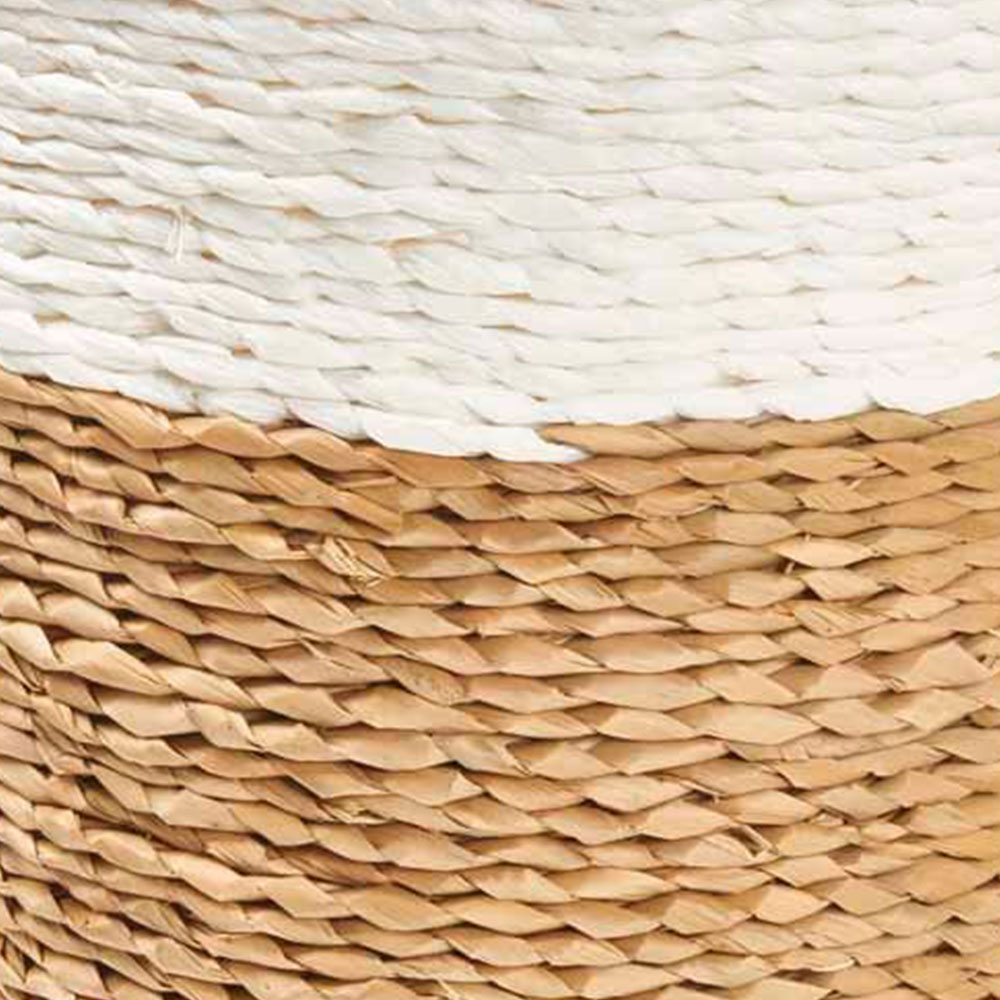 Wilko Rush Round Basket with White Trim Wilko