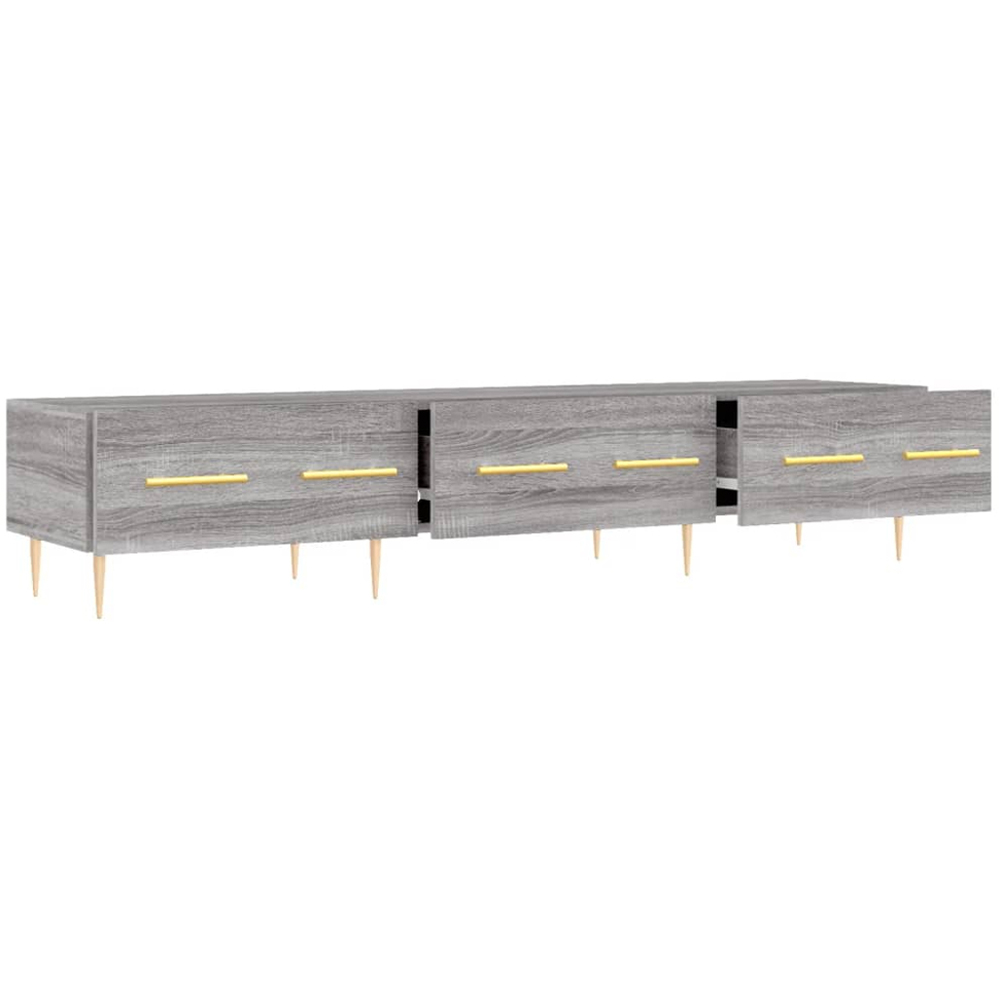 vidaXL 3 Drawer Grey Sonoma Wide TV Cabinet Image 6
