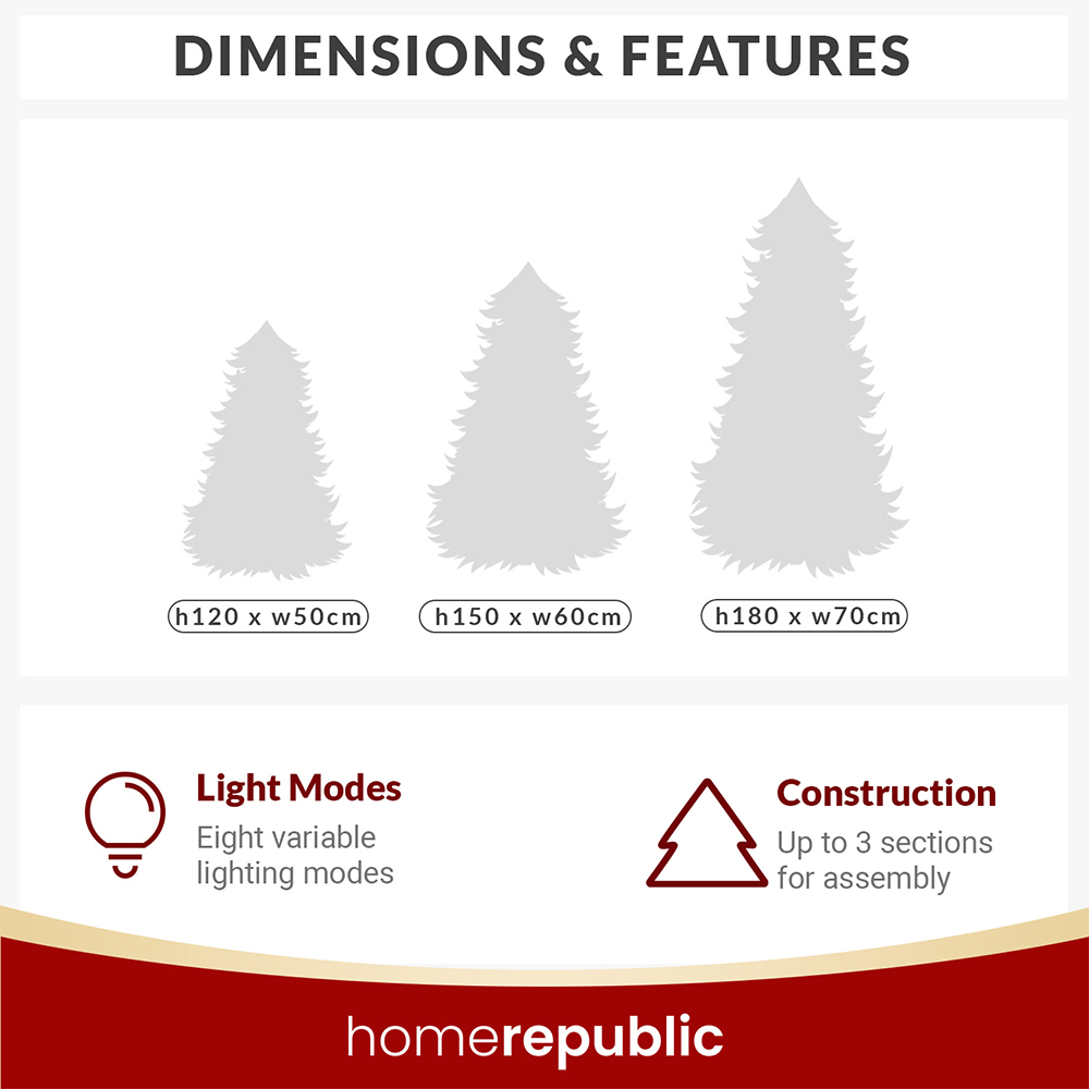 Noel Square Warm White LED Fully Decorated Xmas Tree 5.9ft Image 5