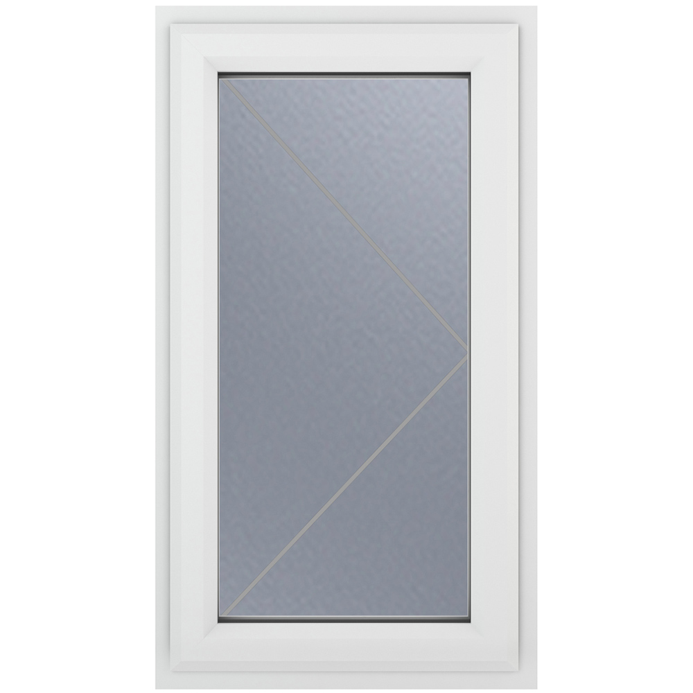 Crystal uPVC Double Glazed Window Right Hand Side Hung White Obscure Glass 610x820mm Image 2