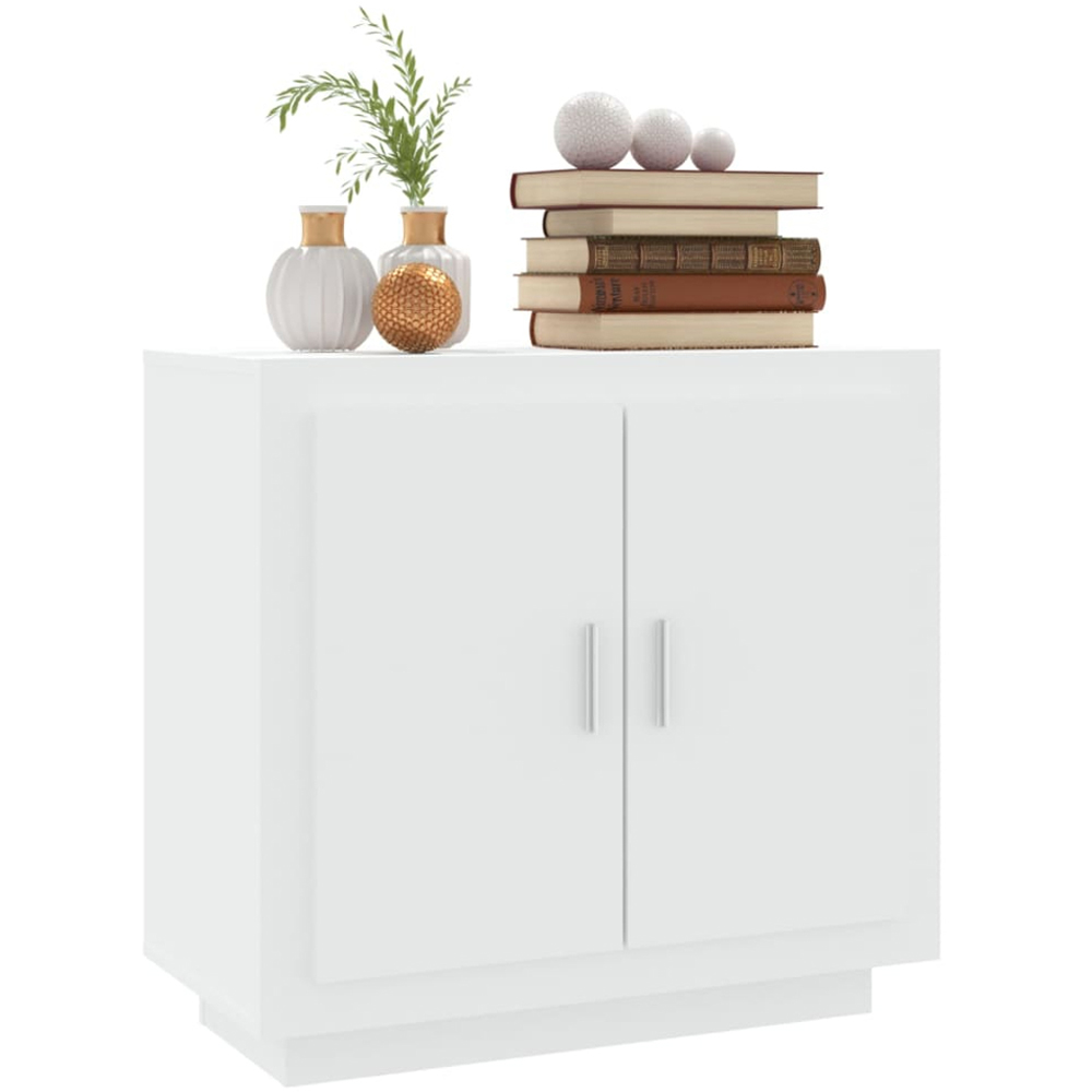 vidaXL 2 Door White Sideboard Image 8