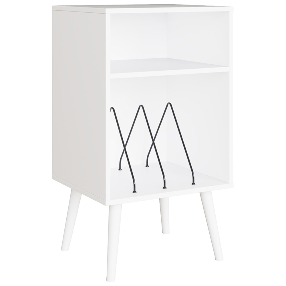 GFW Jaxon 2 Shelf White Compact Open Turntable Stand Image 2