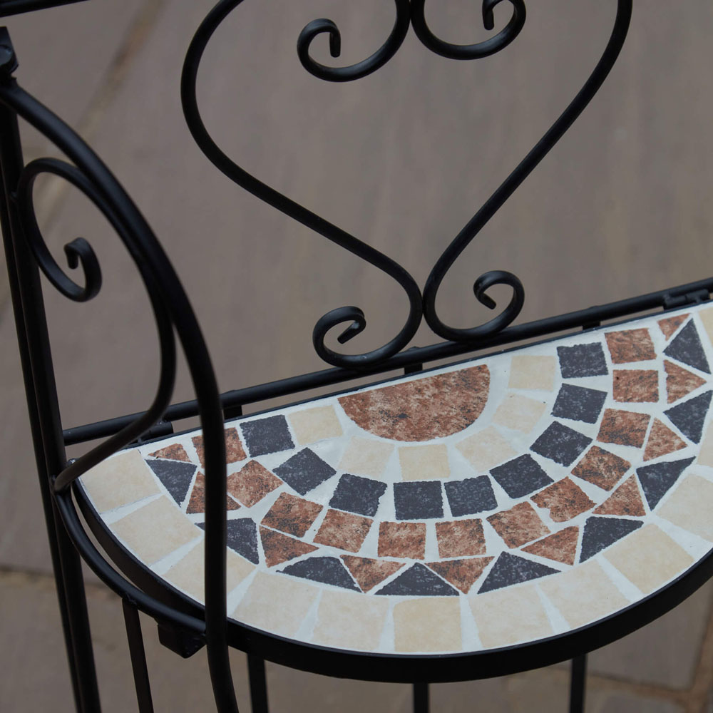 Home Source Sunflower Mosaic 2 Shelf Metal Plant Stand Image 4