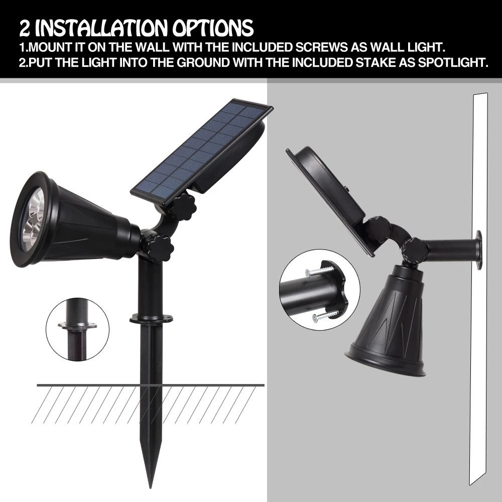 ExtraStar Solar LED Garden Spotlight with Light Sensor Image 4