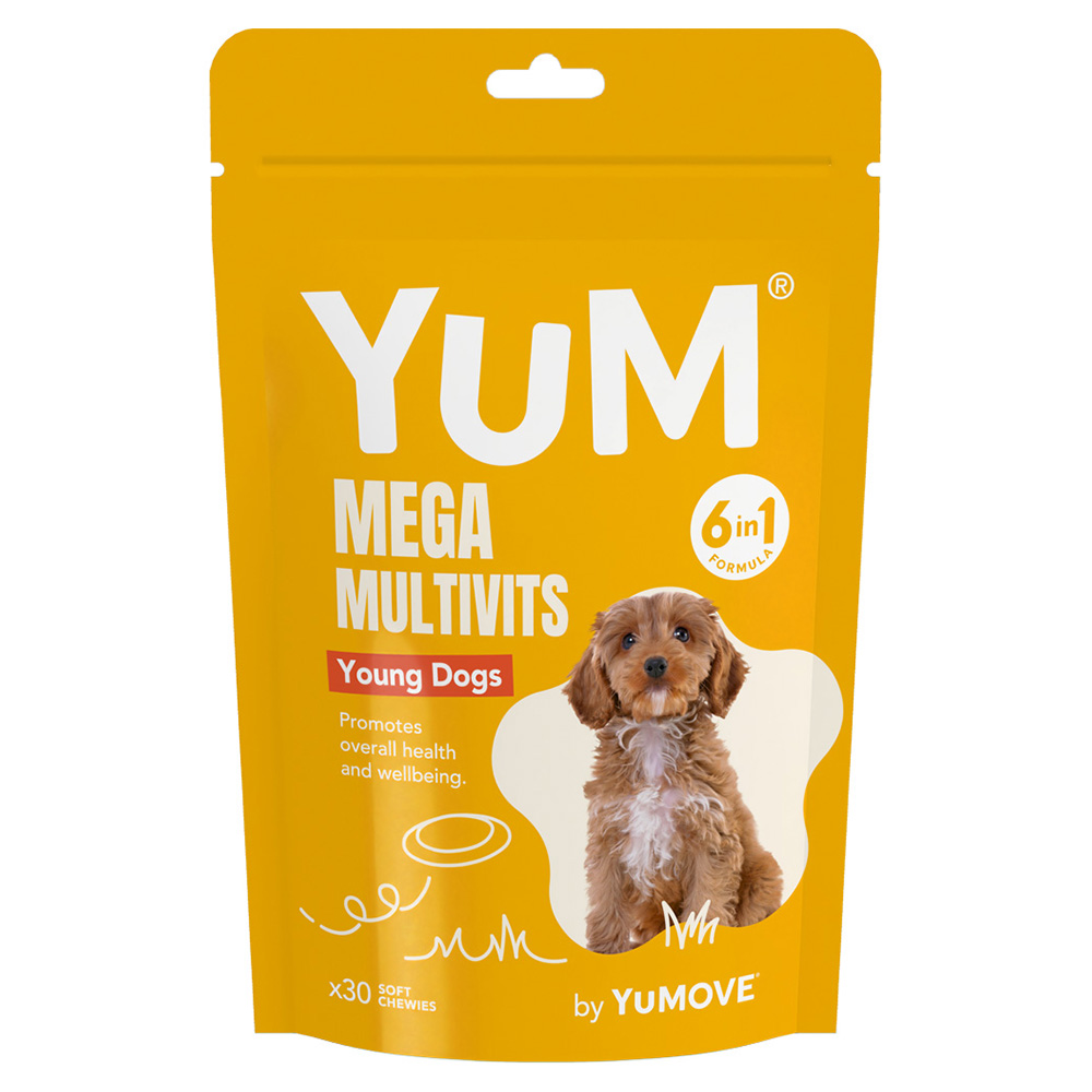 Yum Mega MultiVits 6 in 1 Supplement for Young Dogs 30 Pack Image 1