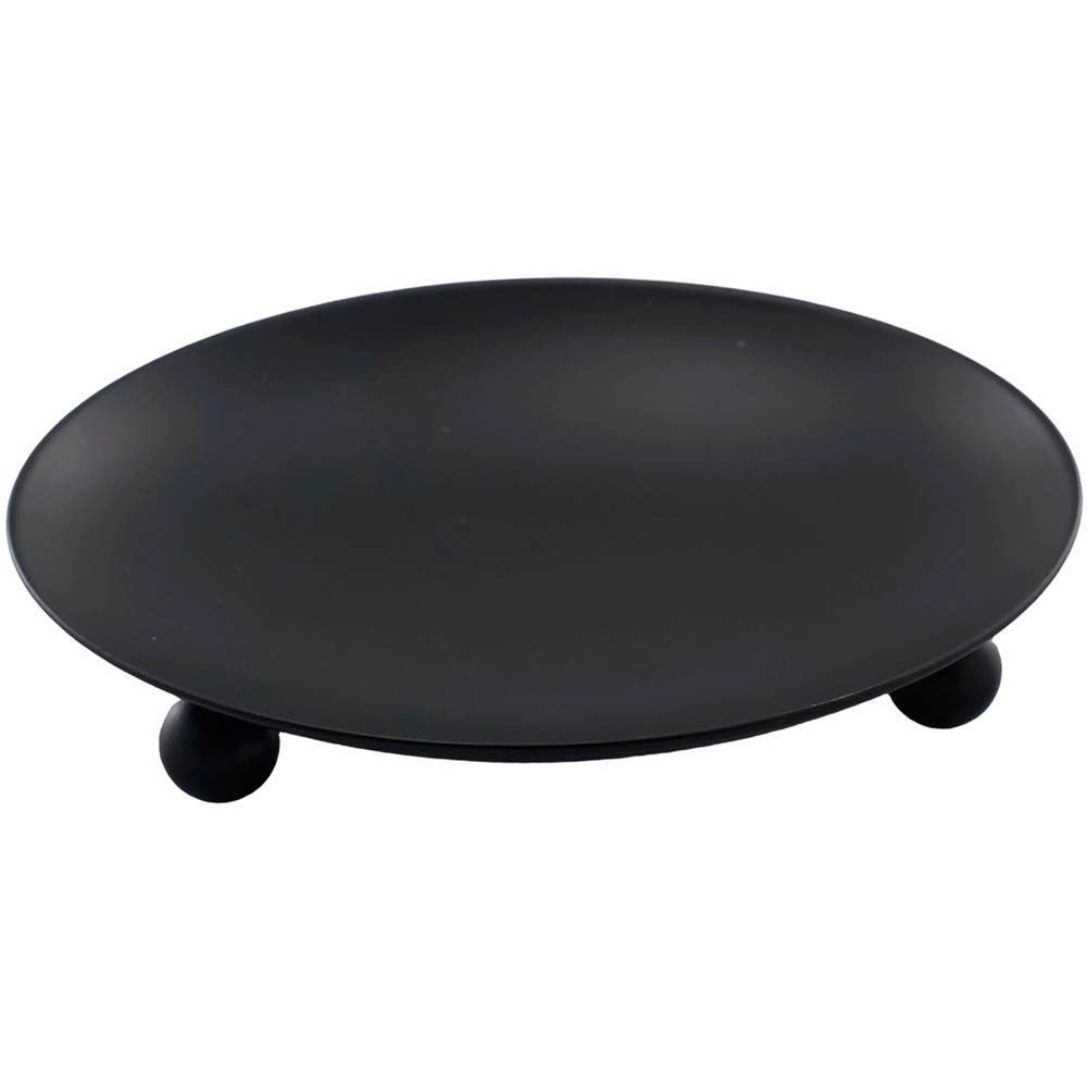 Living and Home Black Iron Round Candle Holder Set of 4 Image 1