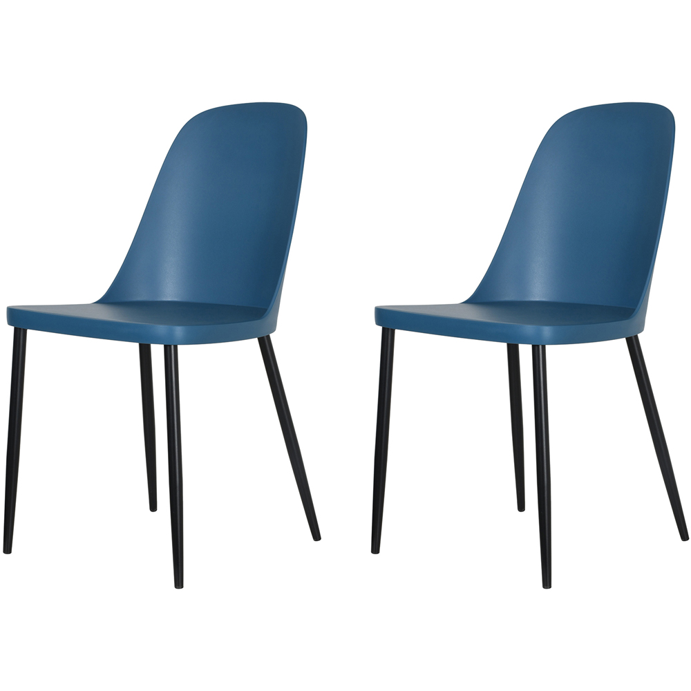 Core Products Aspen Set of 2 Blue and Black Dining Chair Image 2