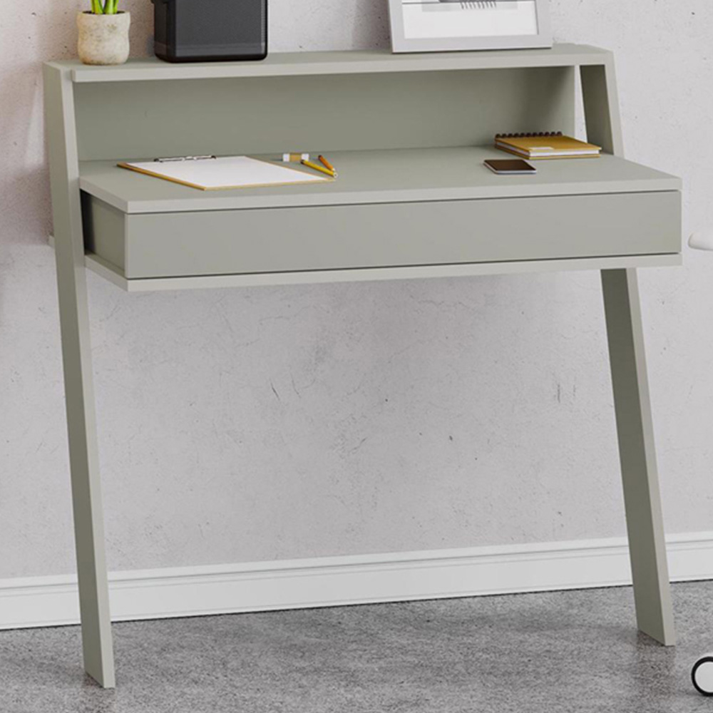 FWStyle Cowork Single Drawer Single Shelf Ash Green Wall Mounted Desk Image 1