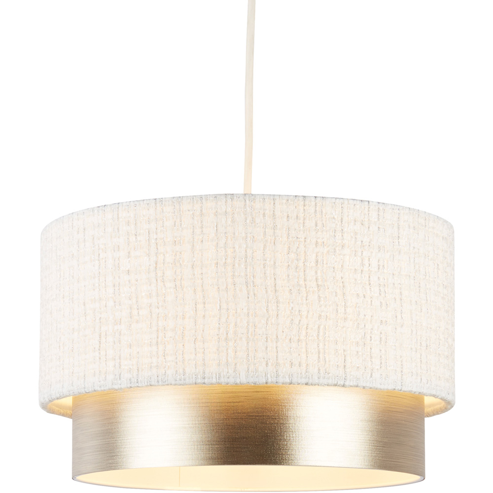 Lighting Collection Amelie 2 Tier Cream and Gold Ceiling Lamp Shade 37cm Image 3