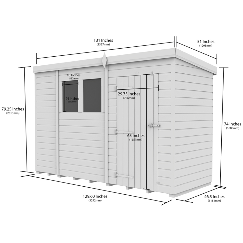 DIY Sheds 11 x 4ft Tongue and Groove Timber Pent Security Shed Image 8