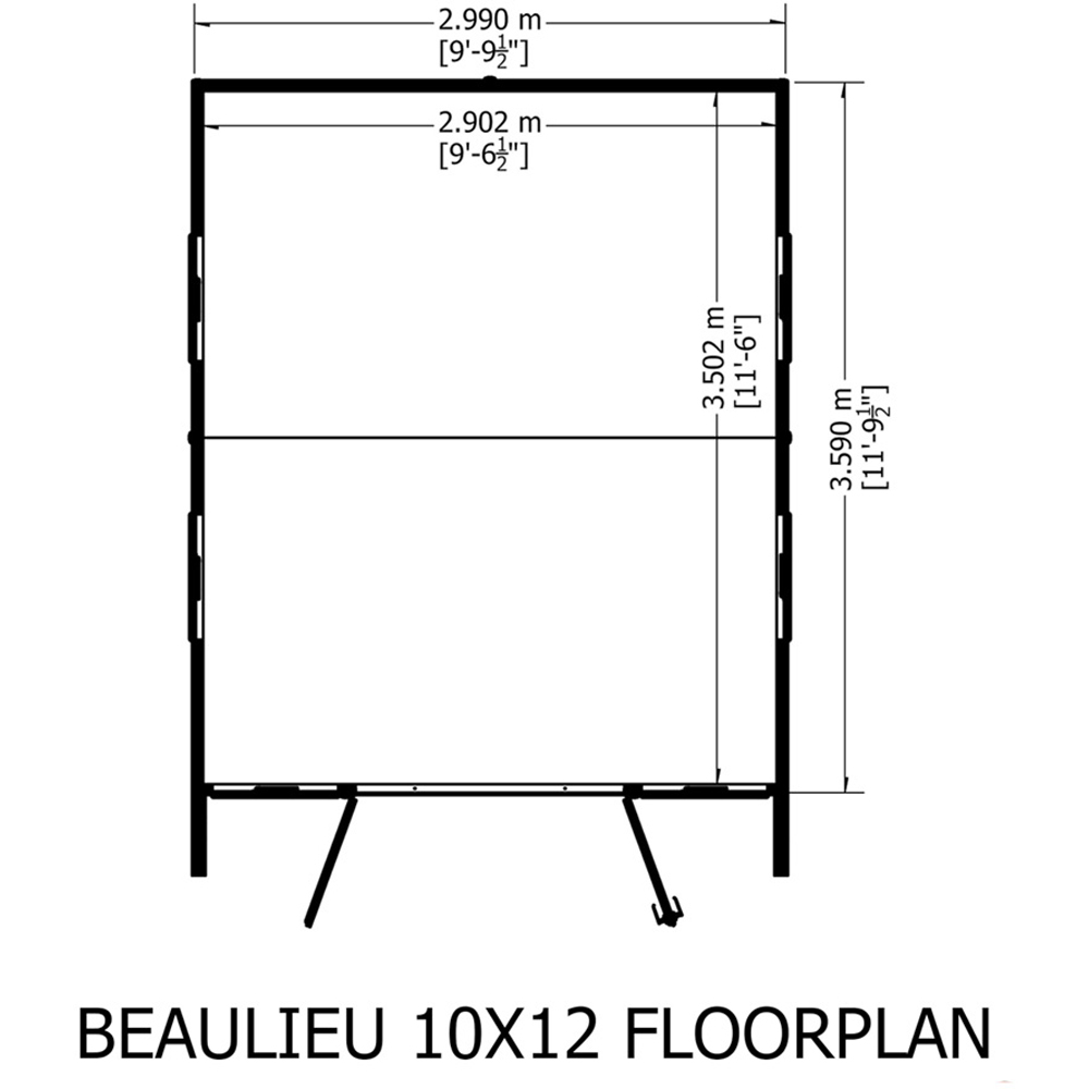 Shire Beaulieu 10 x 12ft Double Door Shiplap Apex Summerhouse Image 3