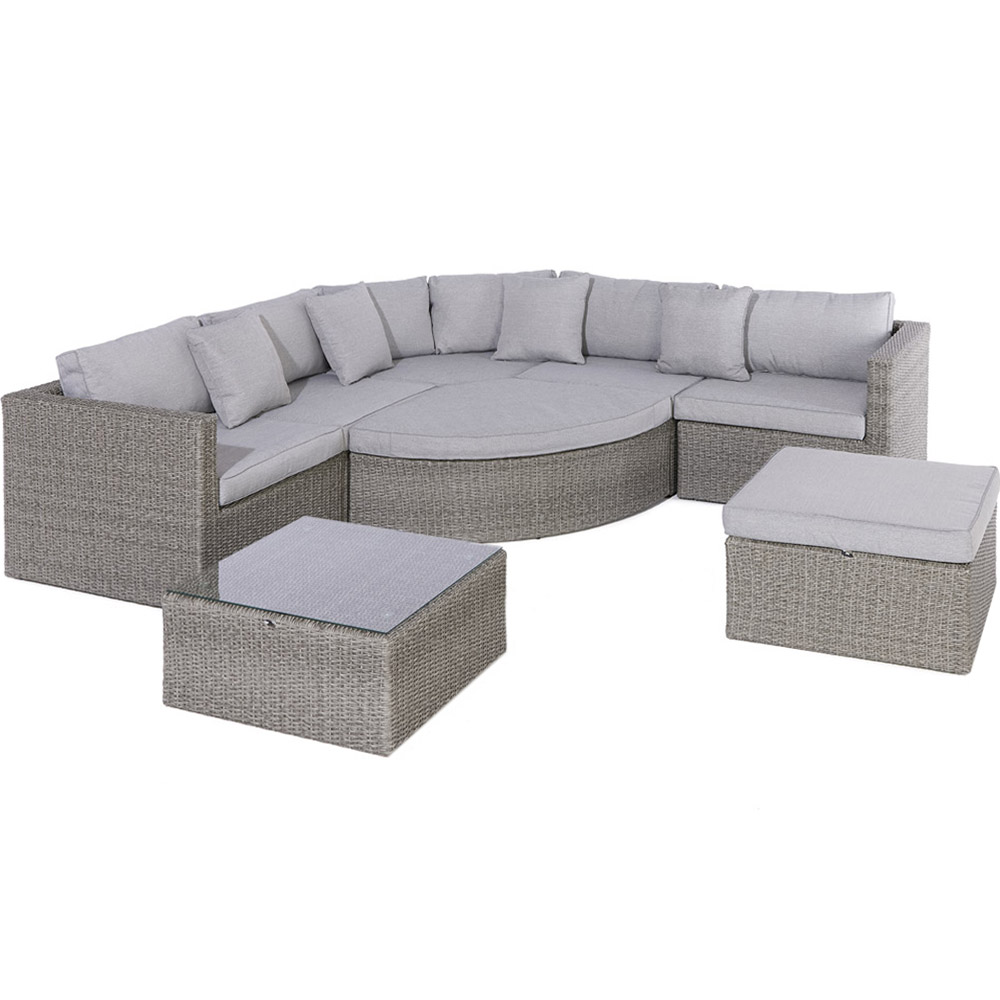 Rowlinson Marbella 7 Seater Grey Polyrattan Corner Lounge Set Image 2