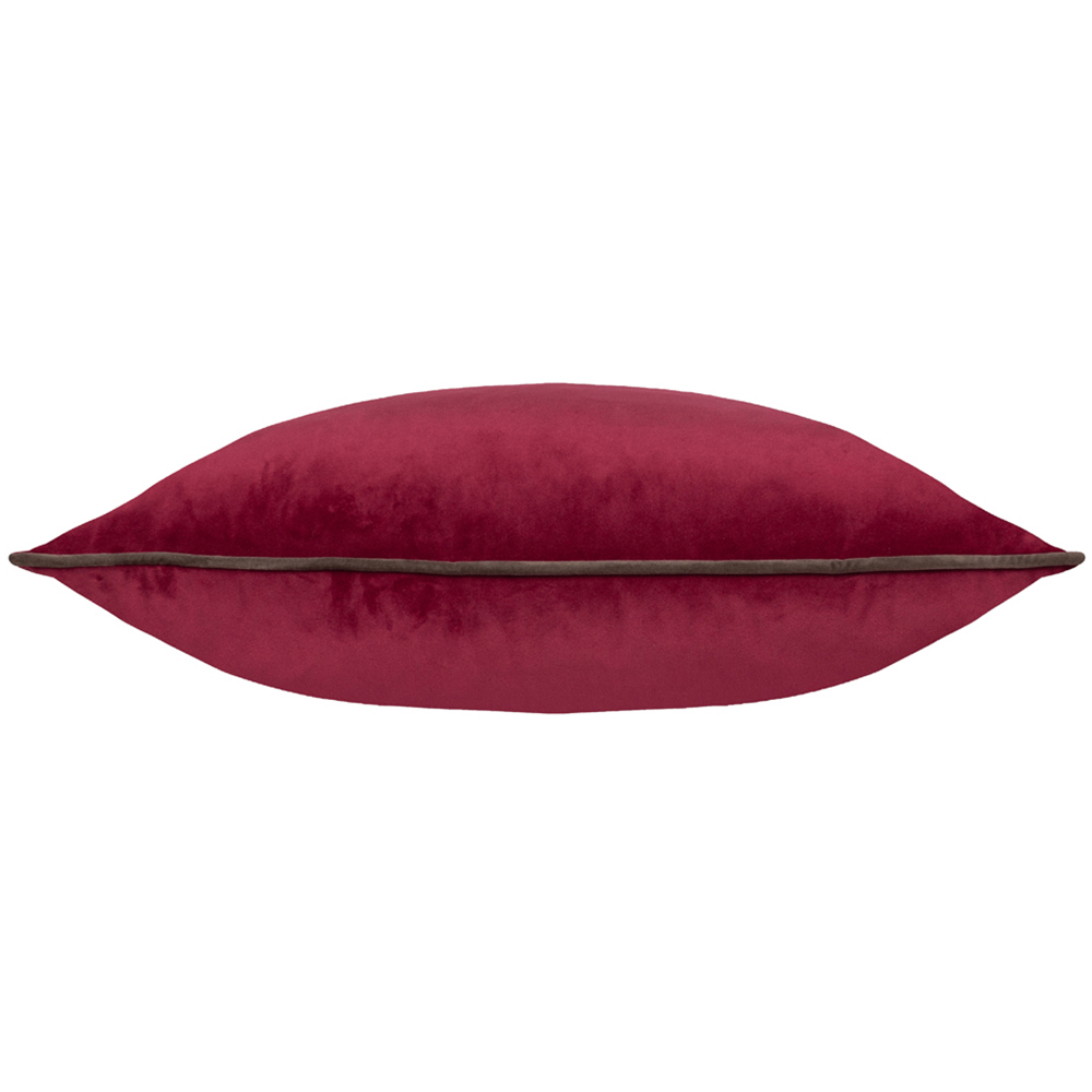 Paoletti Meridian Cranberry Mocha Velvet Cushion Image 2