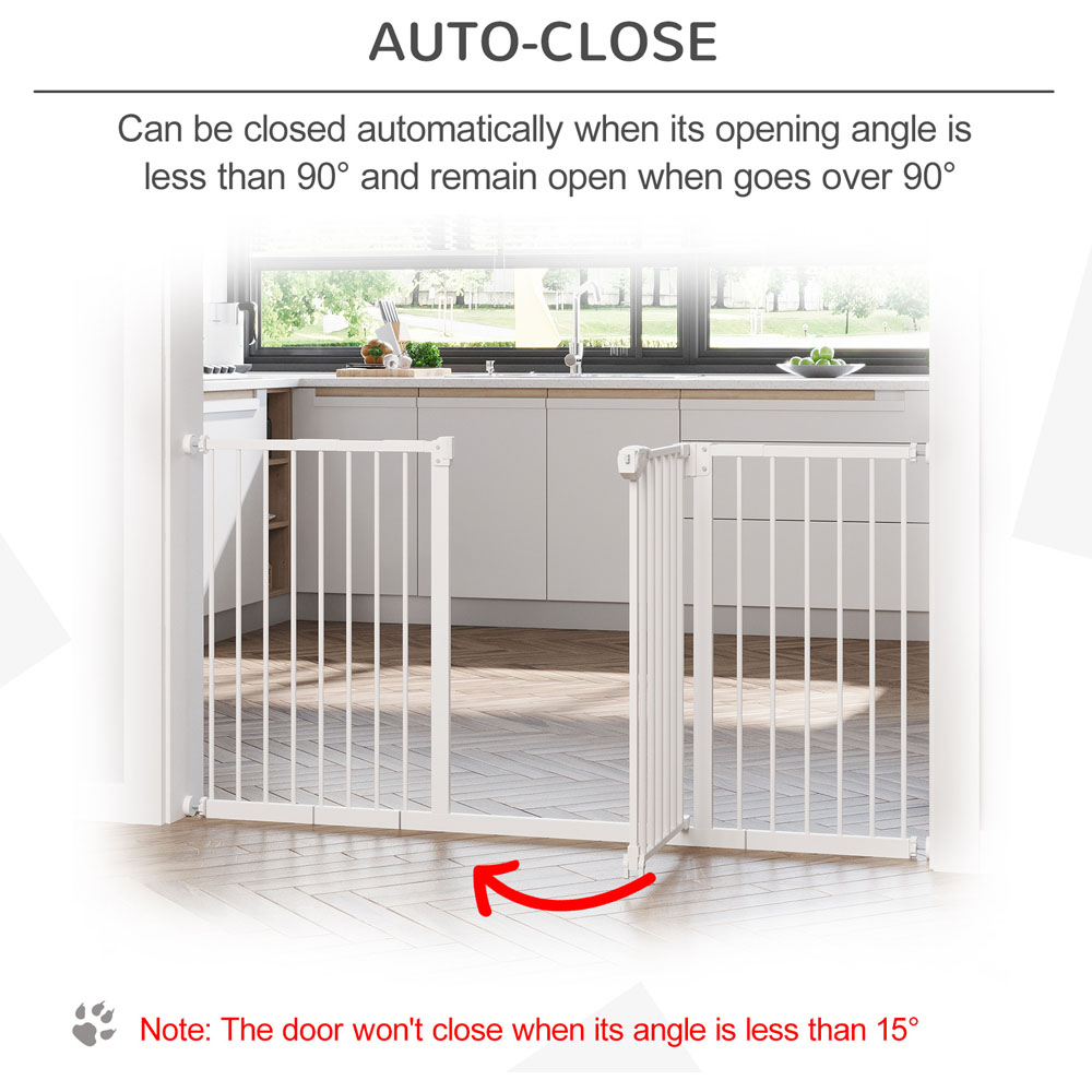 PawHut White 147cm Pet Safety Gate Image 5