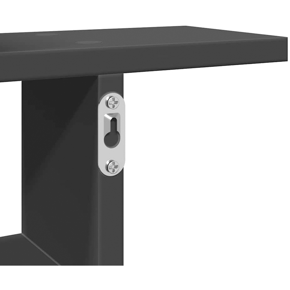 vidaXL 50 x 12 x 50cm Set of 2 Black Wall Shelf Image 8