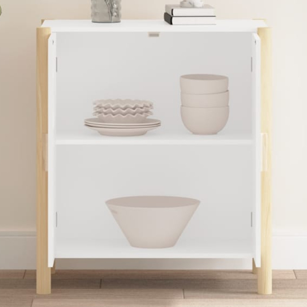 vidaXL 2 Door White Sideboard Image 1